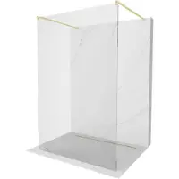 Mexen Kioto vrijstaande douchewand 180 x 200 , transparant 8 mm, goud geborsteld - 800-180-002-55-00
