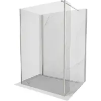 Mexen Kioto douchewand Walk-in 130 x 100 x 40 , transparant, geborsteld nikkel - 800-130-100-221-97-00-040
