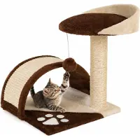 Lionto Krabpaal klimboom kattenkrabpaal hoogte 43 cm bruin/beige