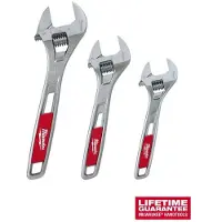 Milwaukee Verstelbare sleutel - - Driepack - Precisie-aansluiting - Chroomcoating - Ergonomisch