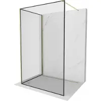 Mexen Kioto douchewand Walk-in 120 x 70 , zwart frame, goud - 800-120-212-50-70-070