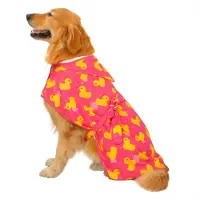 HDE Hondenbadjas, een super absorberende droogdoek met capuchon voor grote honden, rood
