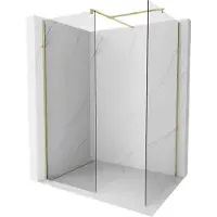 Mexen Kioto douchewand Walk-in 135 x 90 , transparant, goud - 800-135-202-50-00-090