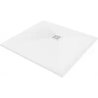 Mexen Stone+ kwadratische composiet douchebak 100 x 100 , wit, witte afdekking - 44101010-W