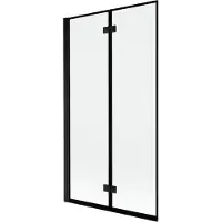 Mexen Mist douchewand 2-delig links 100 x 150 , zwarte lijst, zwart - 8A9-100-002-70-70-L