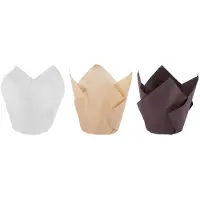 MaxPower 200 stuks Cupcake Bakbekers, Muffin Bakbekerhouders, Rustieke Cupcakes, Bruin, Wit en Gekleurd