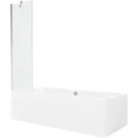 Mexen Cube rechthoekig bad 170 x 80 met ombouw en 1-vleugelig scherm 50 , transparant, chroom - 550517080X9505000001