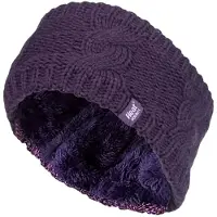 Heat Holder Dames fleece gevoerde thermo oorwarmer hoofdband - Paars