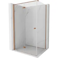 Mexen Mist-F vouwdeur doucheruimte links 80 x 70 , transparant, geborsteld koper - 8A6T-080-070-65-00-L