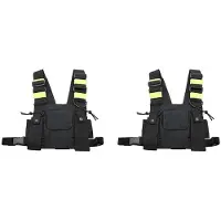 Typecat 2X Walkie Talkie Dubbele Borsttas Radio Reflecterende Borstharnas Houder Tas Vest Rig Walkie Talkies Voorverpakking Etui A