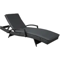 Helloshop26 Zonnebed tuinmeubel 5 posities zwart 2208057