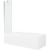Mexen Vega rechthoekige badkuip 170 x 70 met ombouw en 1-delige scherm 50 , transparant, chroom - 550117070X9505000001