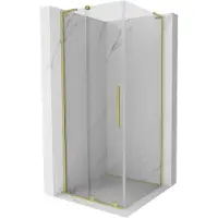 Mexen Velar L douchecabine verschuifbaar 120 x 120 , transparant, geborsteld goud - 871-120-120-03-55