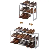Yamazaki Schoenenrek Uitschuifbaar - 2 niveaus - Line - Wit