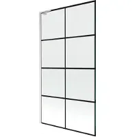 Mexen Next L badwand 1-delig 100 x 150 , zwart raster, geborsteld nikkel - 895-100-000-03-77-97