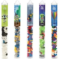 Plus plus Building Block Playset Kit Themed Figures 3D Puzzle Fun Stem Toys for Kids 350 Mini Interlocking Pieces - 5 Tube Bundle Fantasy Battle