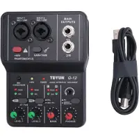 Torribaly Q-12 Geluidskaart Audio Mixer Board Console Desk Systeeminterface 4-kanaals 48V-voeding Stereocomputer