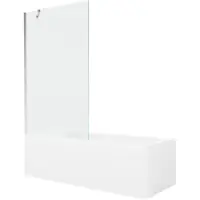 Mexen Cubik rechthoekig bad 160 x 70 met ombouw en 1-delige scherm 100 , transparant, chroom - 550316070X9510000001
