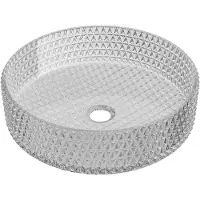 Mexen Aura glazen opbouw waskom 39 x 39 cm, grijs - 24013966