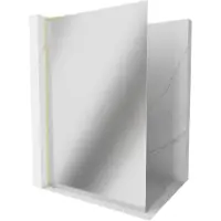 Mexen Kioto L douchewand Walk-in 90 x 200 , spiegel, goud geborsteld - 800-090-103-55-50