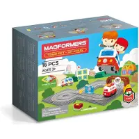 Magformers 717010, Auto & Racebaan, geschikt voor kinderen vanaf 3 jaar, werkt op AA-batterijen, meerkleurig, materiaal: metaal en kunststof