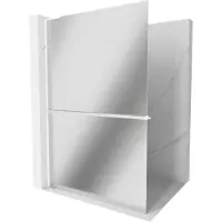 Mexen Kioto+ L douchewand met plank Walk-in 70 x 200 , spiegel, wit - 800-070-123-20-50
