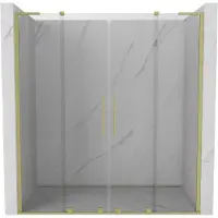 Mexen Velar L Duo schuifdouchedeuren 180 , transparant, goud geborsteld - 871-180-003-02-55