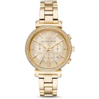 Michael Kors NIEUW MK6559 Crystal Gold Dial Dameshorloge UK VERKOPER