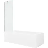 Mexen Vega rechthoekig bad 150 x 70 met ombouw en 1-vleugelig scherm 60 , transparant, chroom - 550115070X9506000001