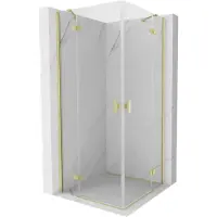 Mexen Mist-H Duo draaideur douchecabine 70 x 70 , transparant, geborsteld goud - 8A5-070L-070P-55-00