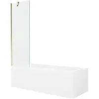 Mexen Cubik rechthoekig bad 170 x 70 met ombouw en 1-vleugelige scherm 60 , transparant, goud - 550317070X9506000050