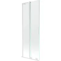Mexen Velar L badwand tweevoudig schuifbaar 70 x 150 , transparant, wit - 896-070-003-01-20