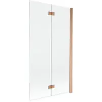 Mexen Mist douchewand 2-delig rechts 100 x 150 , transparant, geborsteld koper - 8A9-100-002-65-00-P