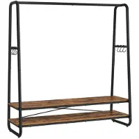 Helloshop26 Kledingrek - - Industrieel - 2 planken - 6 S-haakjes - Robuust