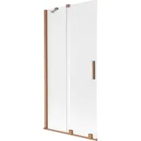 Mexen Velar 2-delige schuifbare badwand 90 x 150 cm, matglas, geborsteld koper - 896-090-000-31-65