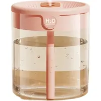 Jojomino Nieuwe 2L Dubbele Luchtbevochtiger Verstuiver USB Capaciteit Thuis Mute Slaapkamer Kantoor Nachtlampje Roze