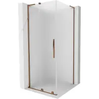 Mexen Velar L schuifbare douchecabine 90 x 90 , matglas, roze goud - 871-090-090-33-60