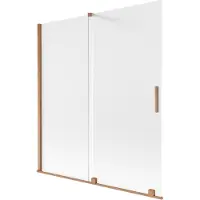 Mexen Velar badwand scherm 2-delige schuif 150 x 150 cm, ijs, geborsteld koper - 896-150-000-31-65