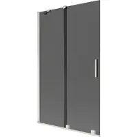 Mexen Velar 2-delige schuifbare badwand 110 x 150 , grafiet, geborsteld nikkel - 896-110-000-41-97