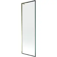 Mexen Next L badwand éénvleugelig 60 x 150 , zwart frame, goud - 895-060-000-03-70-50