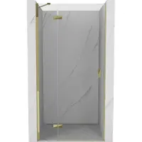 Mexen Mist-H douchedeur, scharnierend links 80 , transparant, goud - 8A5-080-000-50-00-L