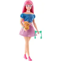 Barbie Mysteries: Stranddetectives Daisy-pop met kenmerkende afneembare outfit met verhaalvertelaccessoires, inclusief huisdierkatje
