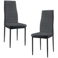 Helloshop26 Set van 2 eetkamerstoelen stapelbare kunststof 96 cm donkergrijs