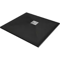 Mexen Stone+ composiet douchebak vierkant 100 x 100 , zwart - 44701010