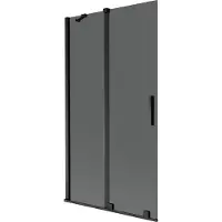 Mexen Velar badwand met 2-scharnierdelen, schuifbaar 100 x 150 , grafiet, zwart - 896-100-000-41-70