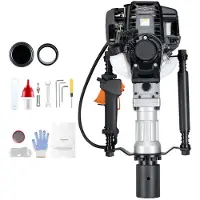 DUOKU Paalkapmachine - - JH-68 - 4-taktmotor 1000 W - 2 Indrukkoppen - Brandstof 37,7 cc