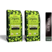 Radico 2 x COLOUR ME ORGANIC Soft Black / Zwart 100% Natuurlijke BIO ORGANIC 9-Kruiden Henna Haarverf Zonder Ammoniak PPD PTD met ECOCERT, HALAL, VEGAN Set 2 200g