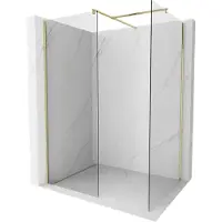 Mexen Kioto douchewand Walk-in 180 x 100 , transparant, geborsteld goud - 800-180-202-55-00-100