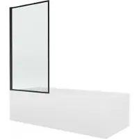 Mexen Vega rechthoekig bad 160 x 70 met omhulsel en 1-deurs scherm 80 , zwart patroon - 550116070X9308017070