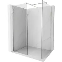 Mexen Kioto douchewand Walk-in 100 x 70 , transparant, geborsteld nikkel - 800-100-202-97-00-070